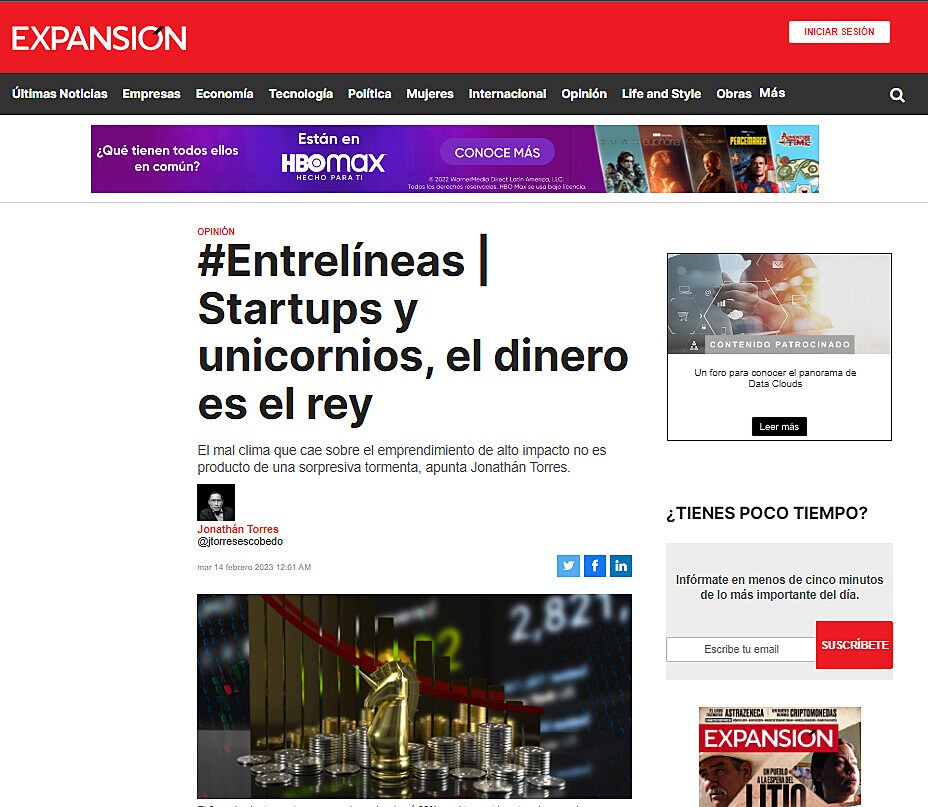#Entrelneas | Startups y unicornios, el dinero es el rey